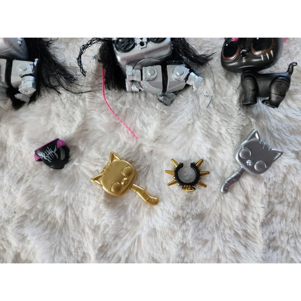 LOL Surprise Doll Pets Black Cat‎ Pink Black Mohawk And Robo Kitty Lot